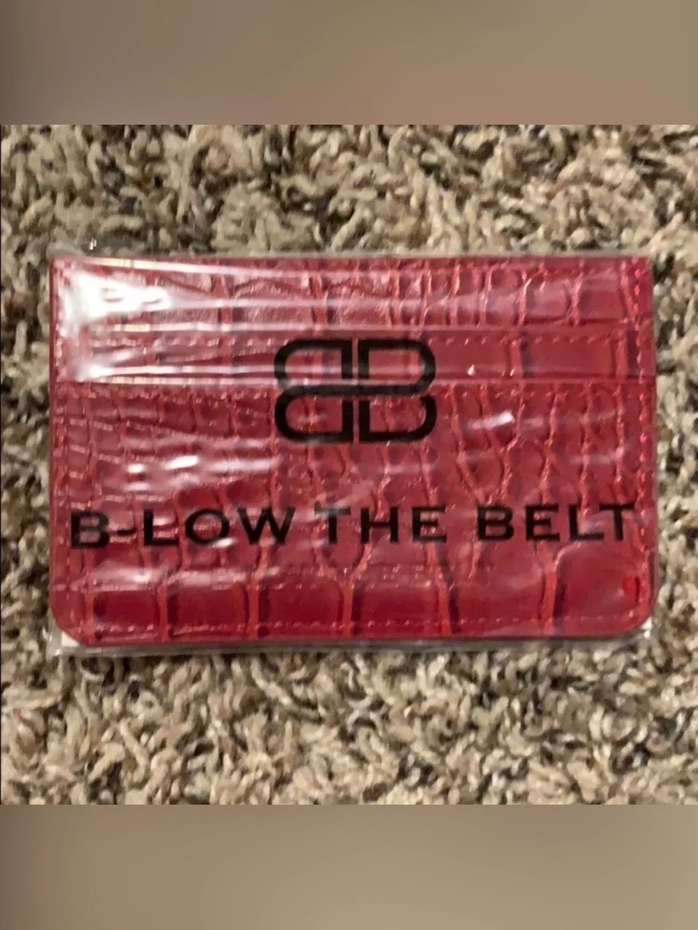 B-Low The Belt Croc Embossed Card Case Red Vegan Leather NWT